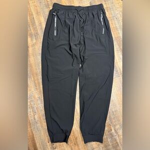 Black Stretch Jogger Pants | Size L | Zip Pocket Athleisure Joggers
